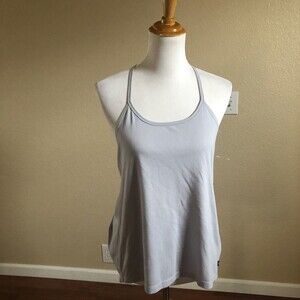 FABLETICS Cross Back Racerback Cami Tank Top Athleisure Yoga Grey Size XS New